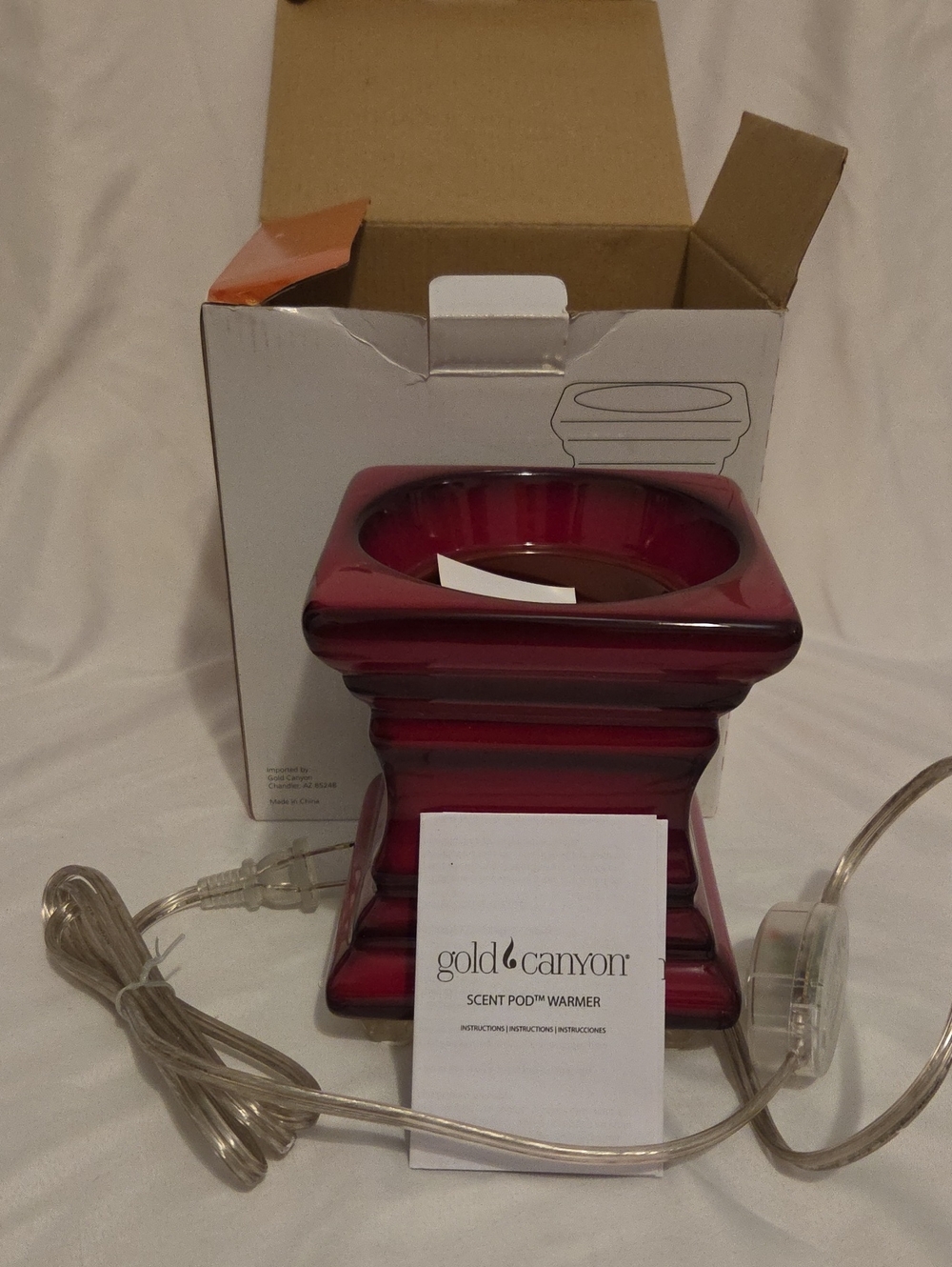 Gold Canyon Deep Burgundy Glass Warmer